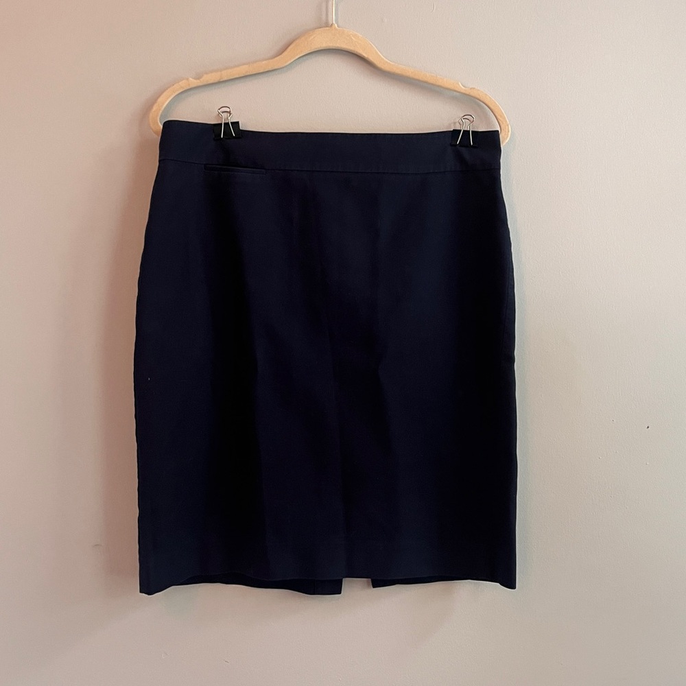 Classic Navy J Crew Cotton Pencil Skirt size 10